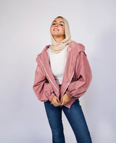 Waterproof jacket in blush